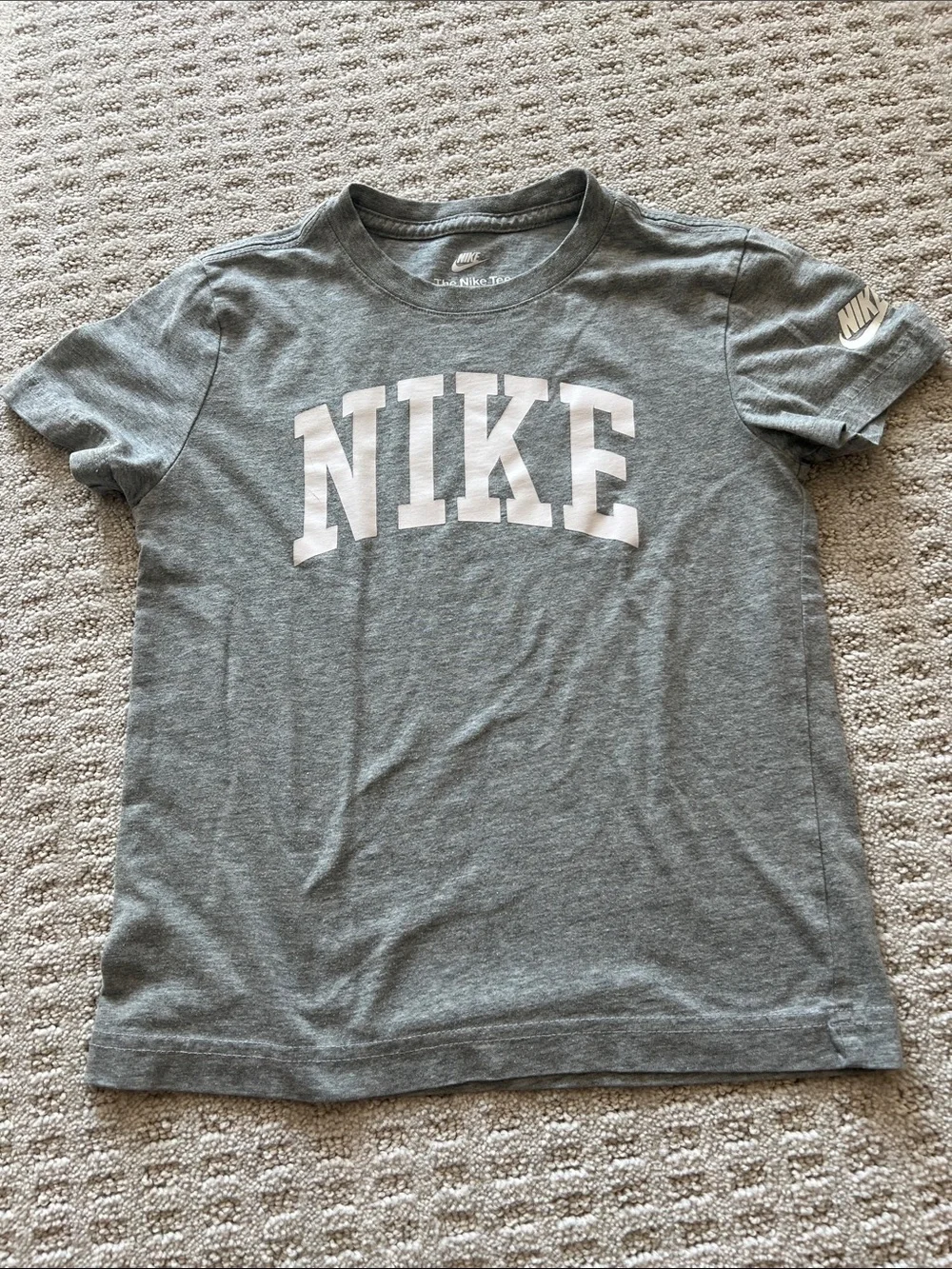 Nike Gray Short-Sleeve Tee with White Logo